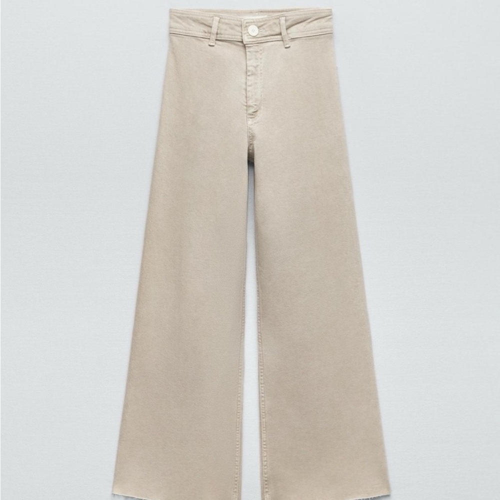 Women's Tan Wide-Leg Jeans